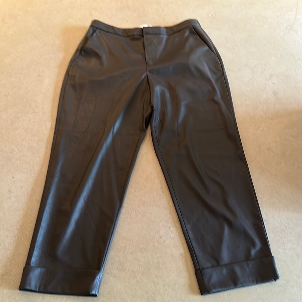 Brochu Walker loose leather cropped pant